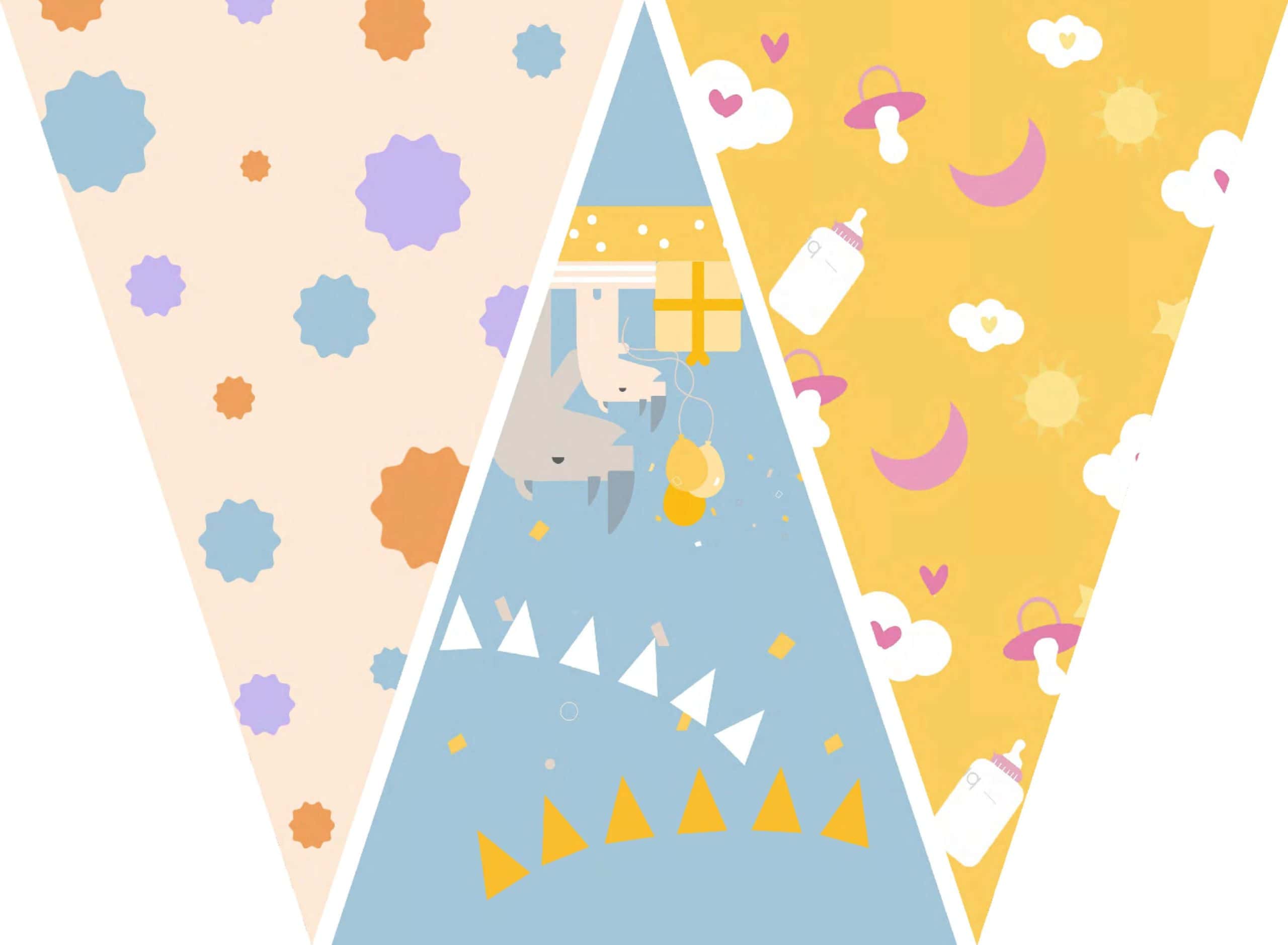 Baby Shower Bunting Flags 10 Bunting Flags Banners Garland Baby