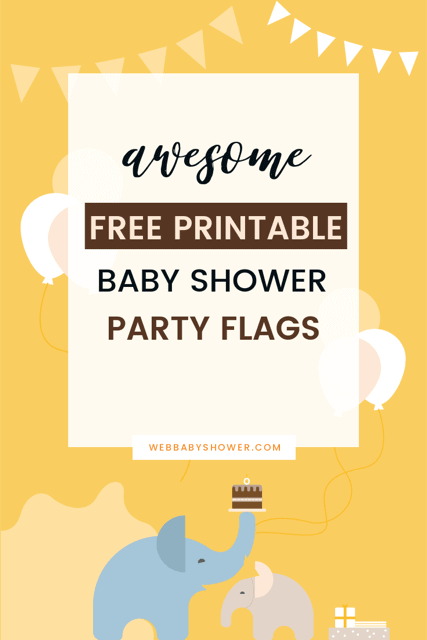 wbs pin printable party flags | baby shower bunting | WebBabyShower