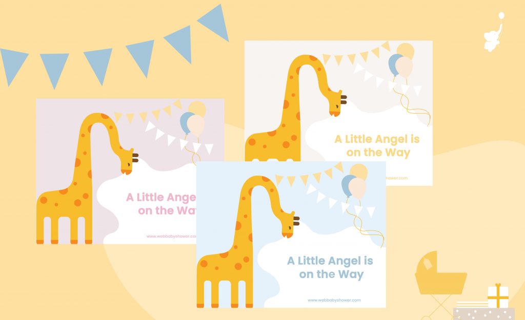 WebBabyShower Giraffe Invitation Little Angel
