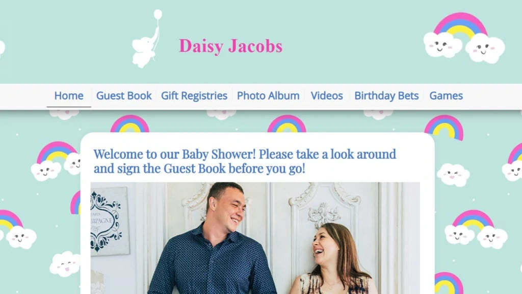 webbabyshower rainbow themed web baby shower