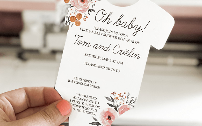 Registry on baby shower 2024 invitation