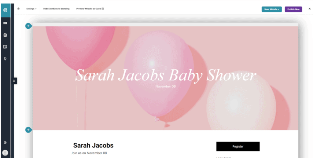 webbabyshower eventcreate website baby shower template