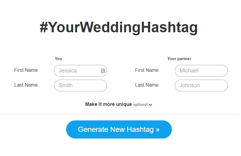 webbabyshower hashtag generator website