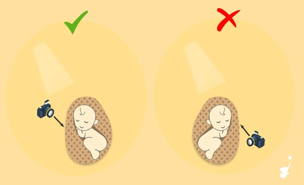 webbayshower shooting down the nose correct way of taking newborn photo