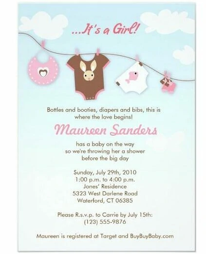 mothers day baby shower blue sky invite