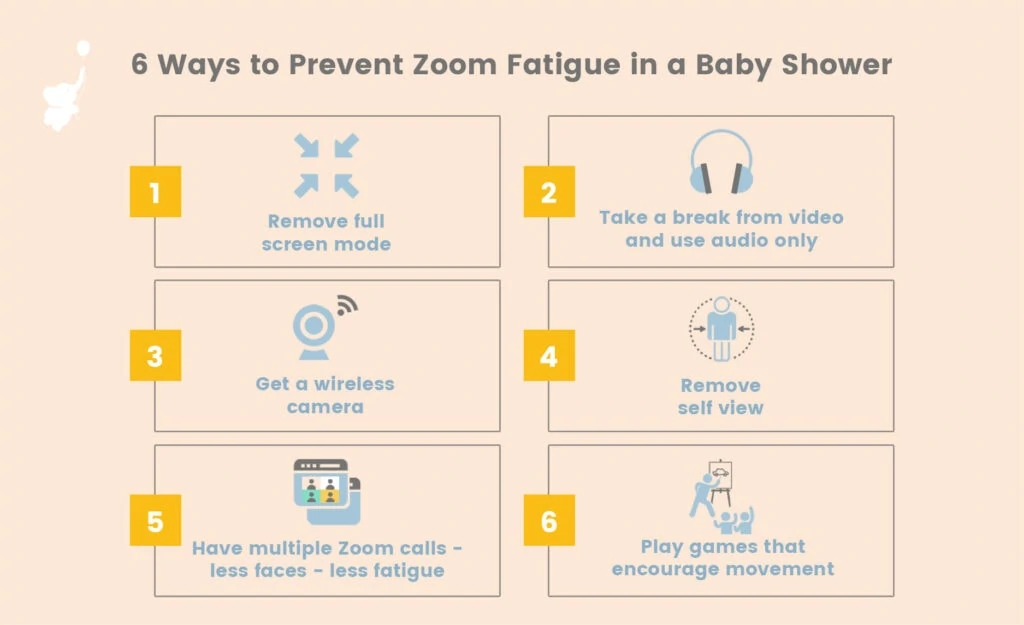 WBS infgraphic 6 ways to prevent zoom fatigue 2 | zoom fatigue | WebBabyShower