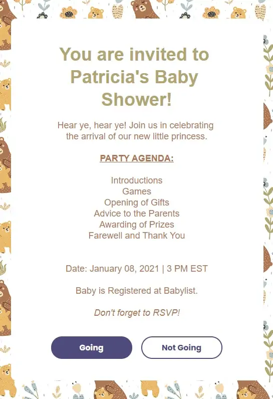 webbabyshower virtual baby shower etiquette party aggenda