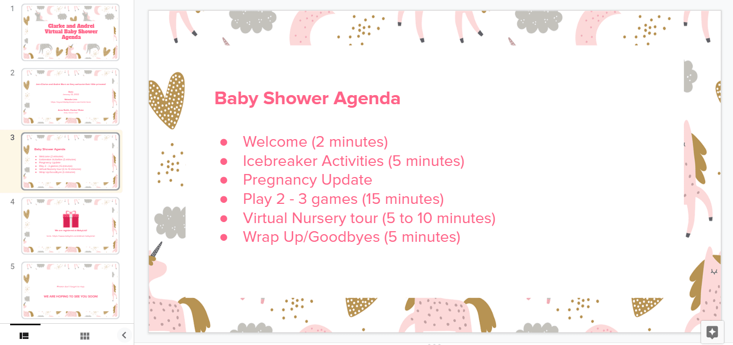 webbabyshower virtual baby shower agenda