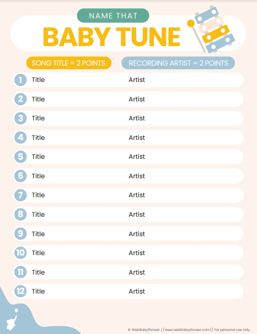 Guess the Baby Songs Matching Game (Download Now)