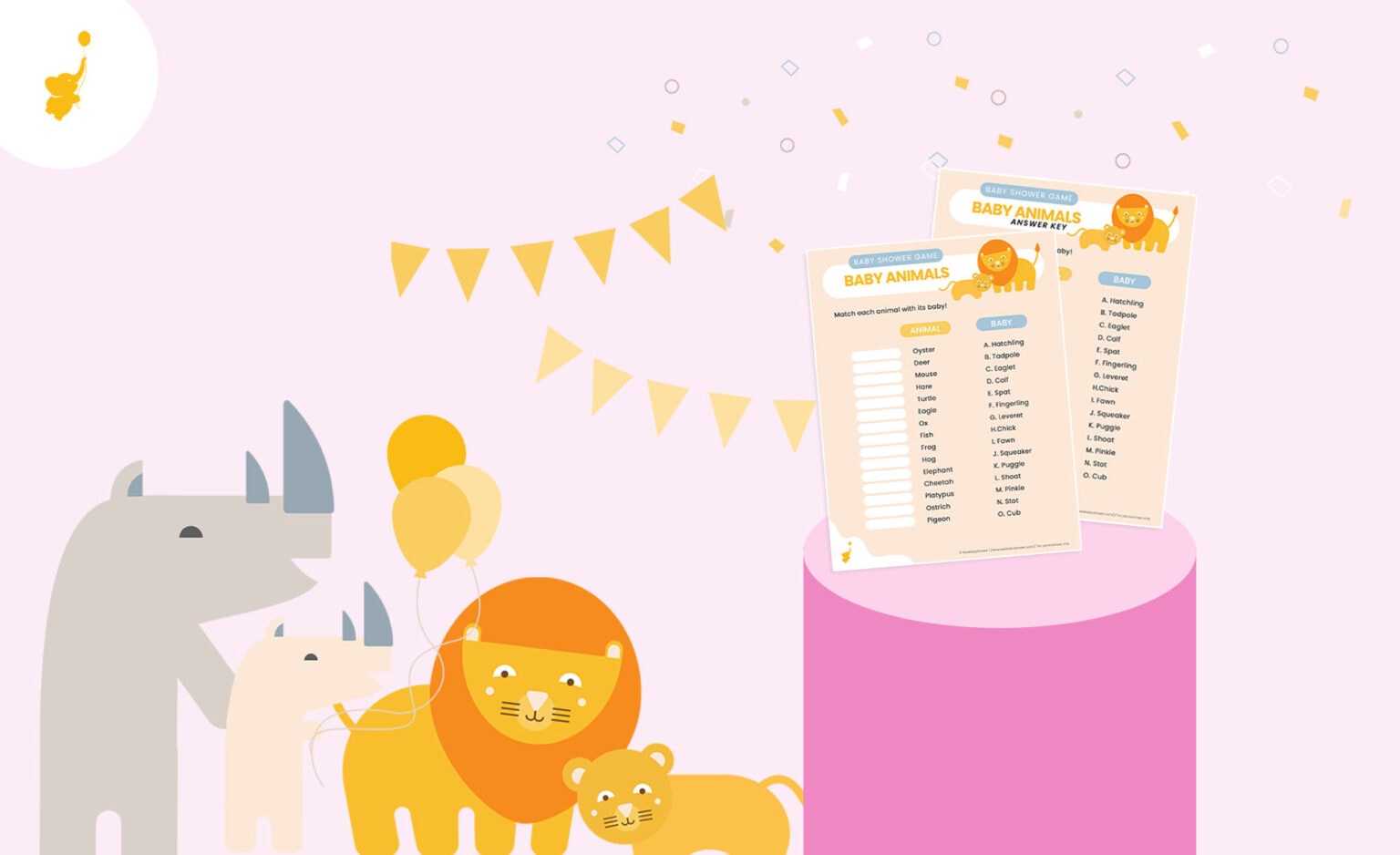 Adorable Baby Animals Baby Shower Game (with Free Printable)