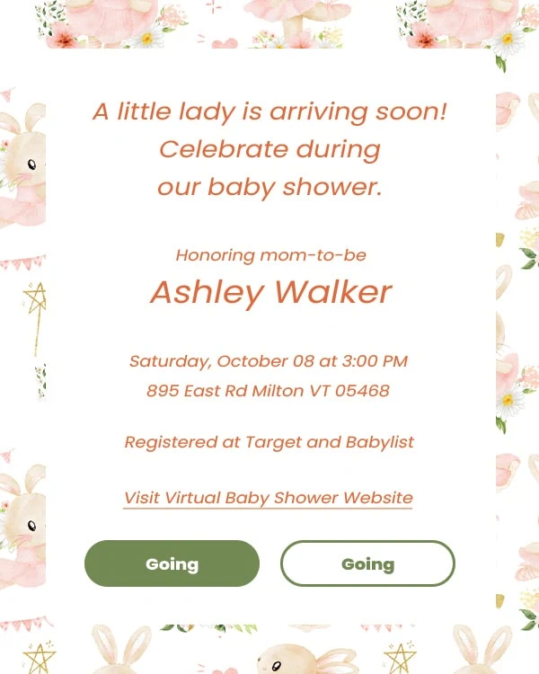 virtual baby shower invitation