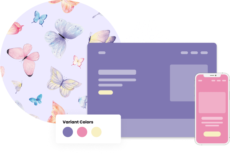 butterfly theme header | WebBabyShower