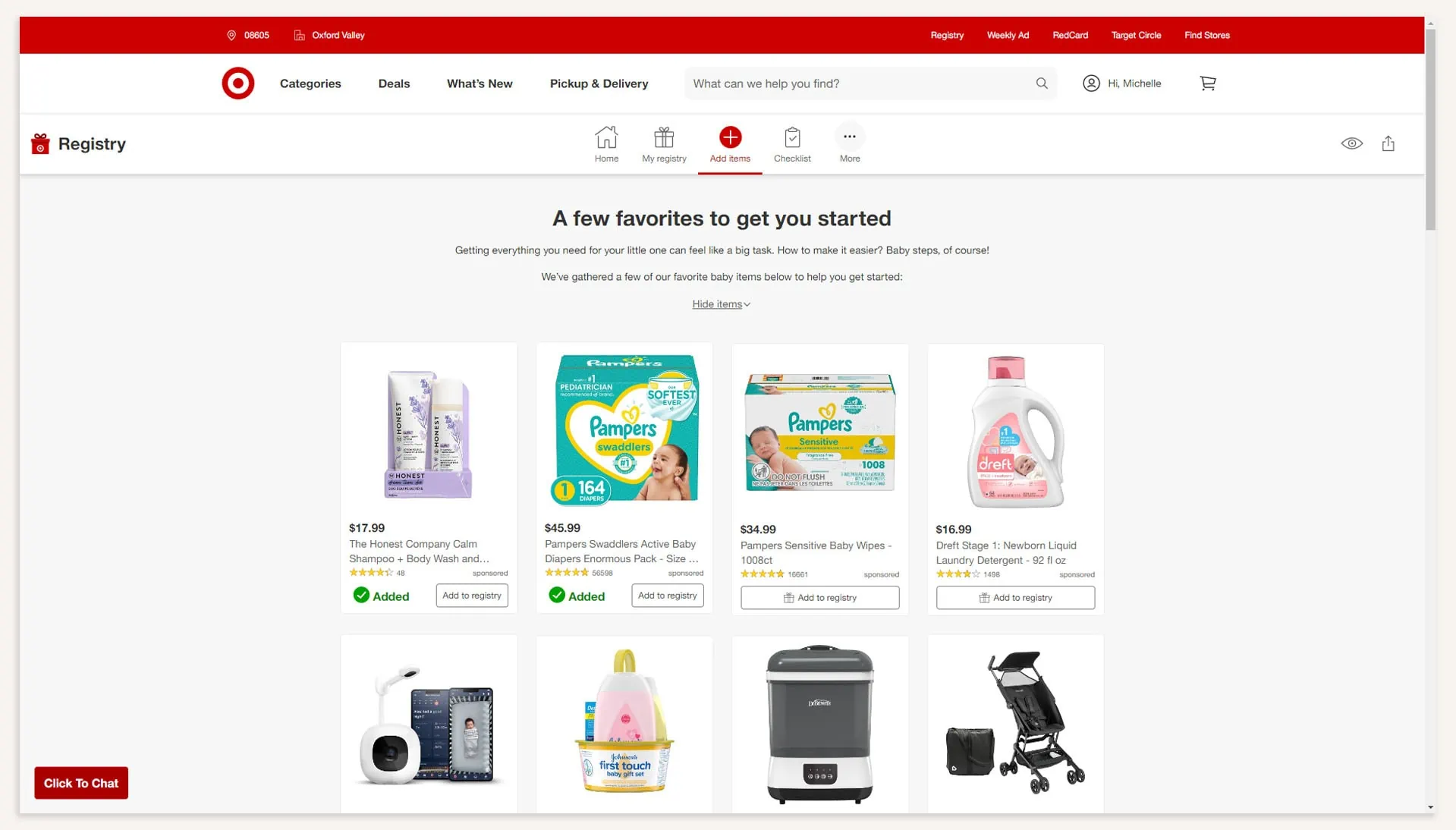 View target hot sale registry