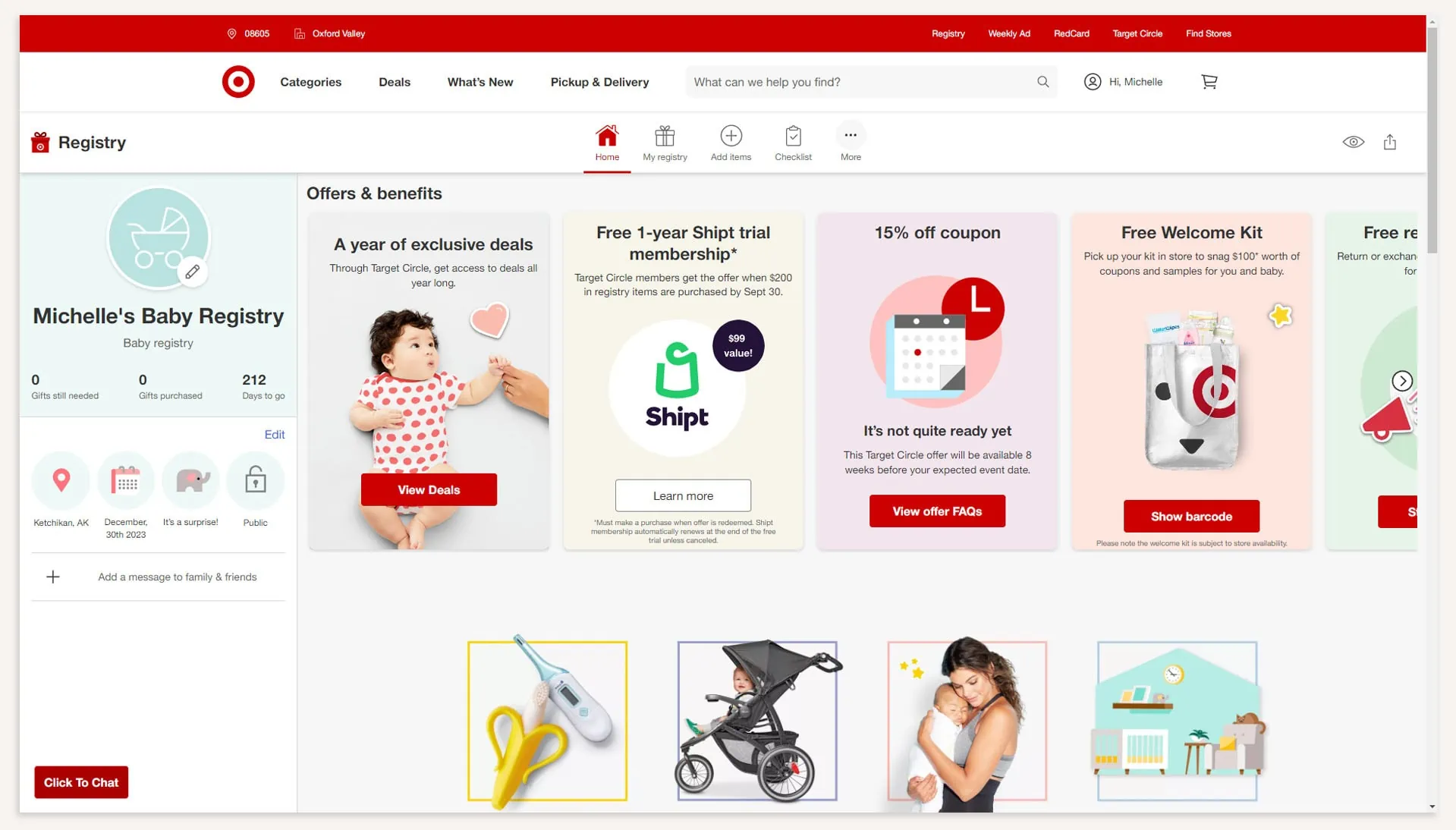 target baby registry