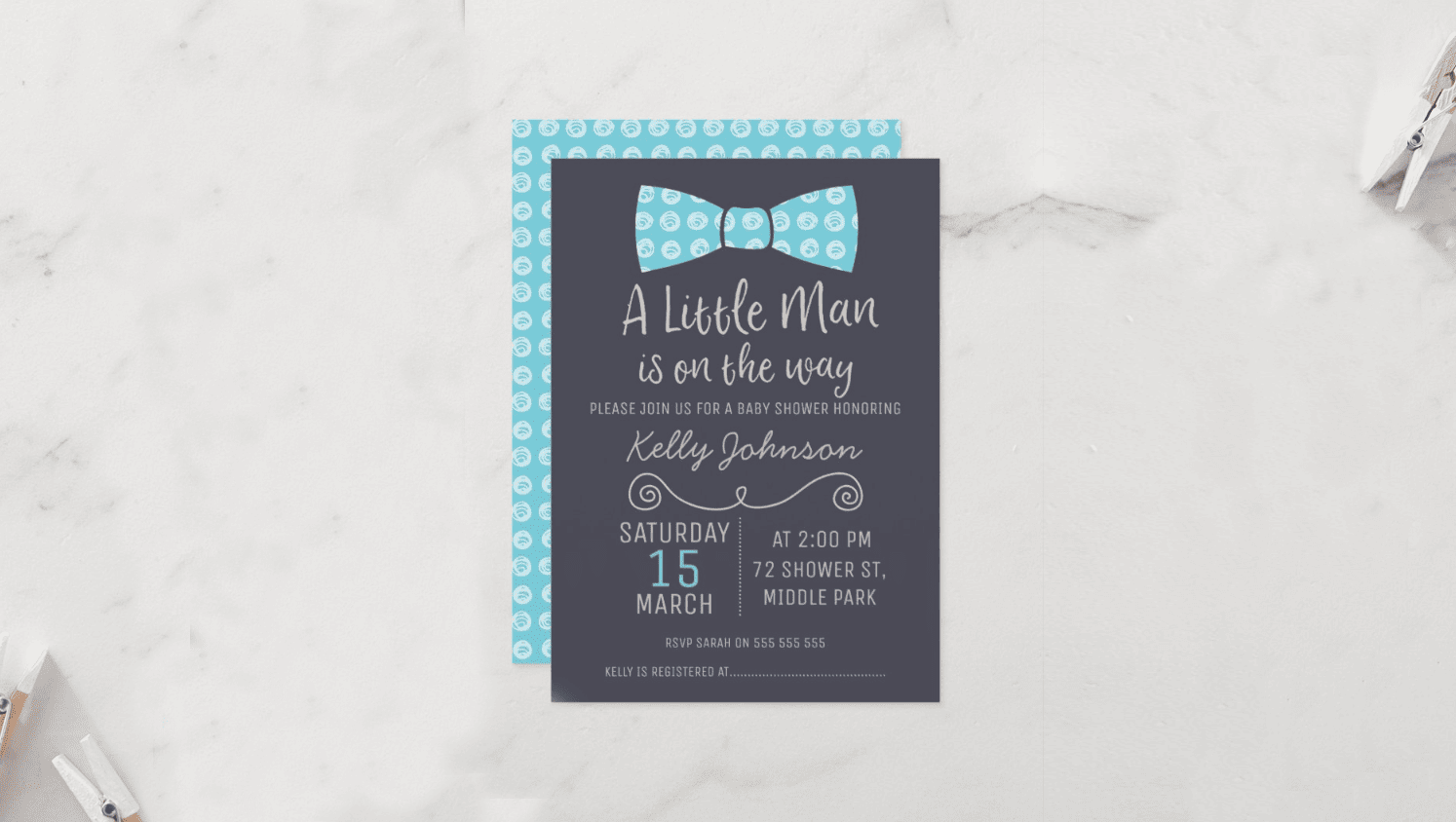 webbabyshower theme little man invitation