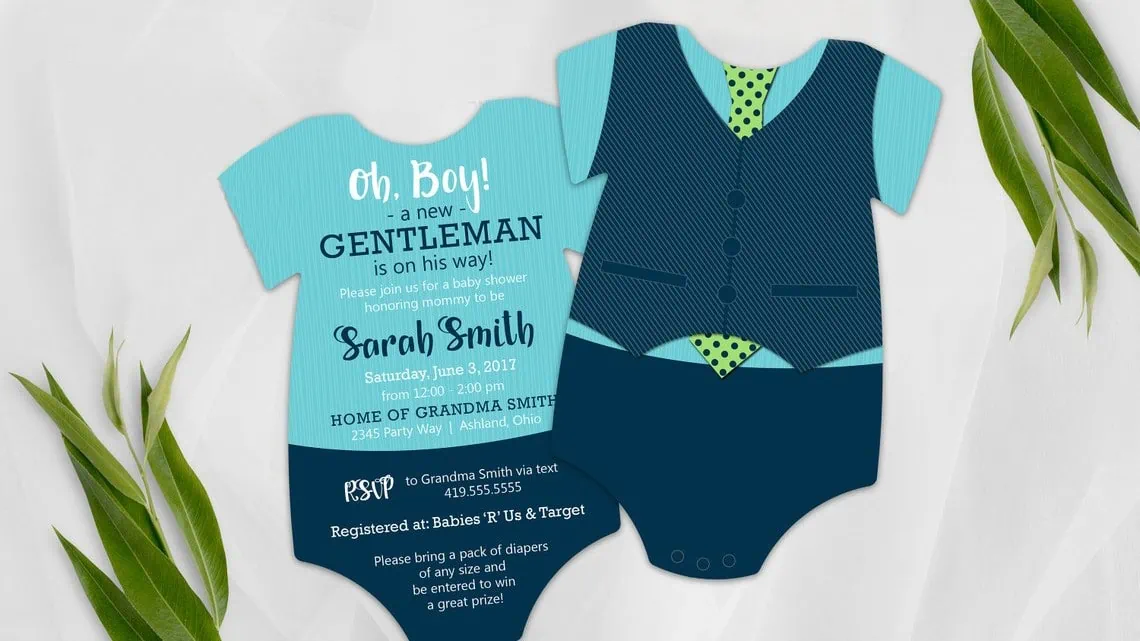 webbabyshower theme little man invitation