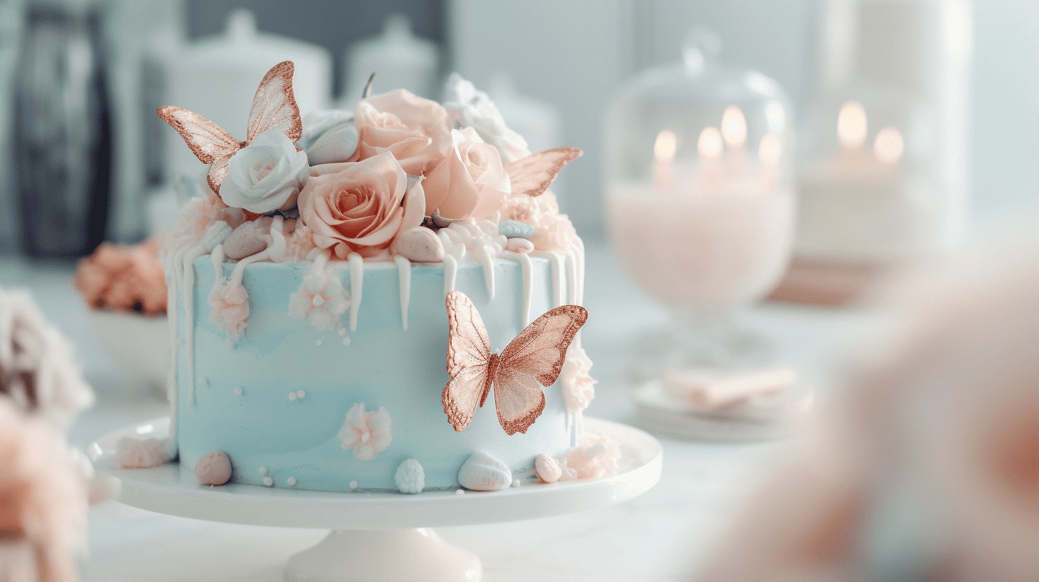 webbabyshower theme butterfly cake