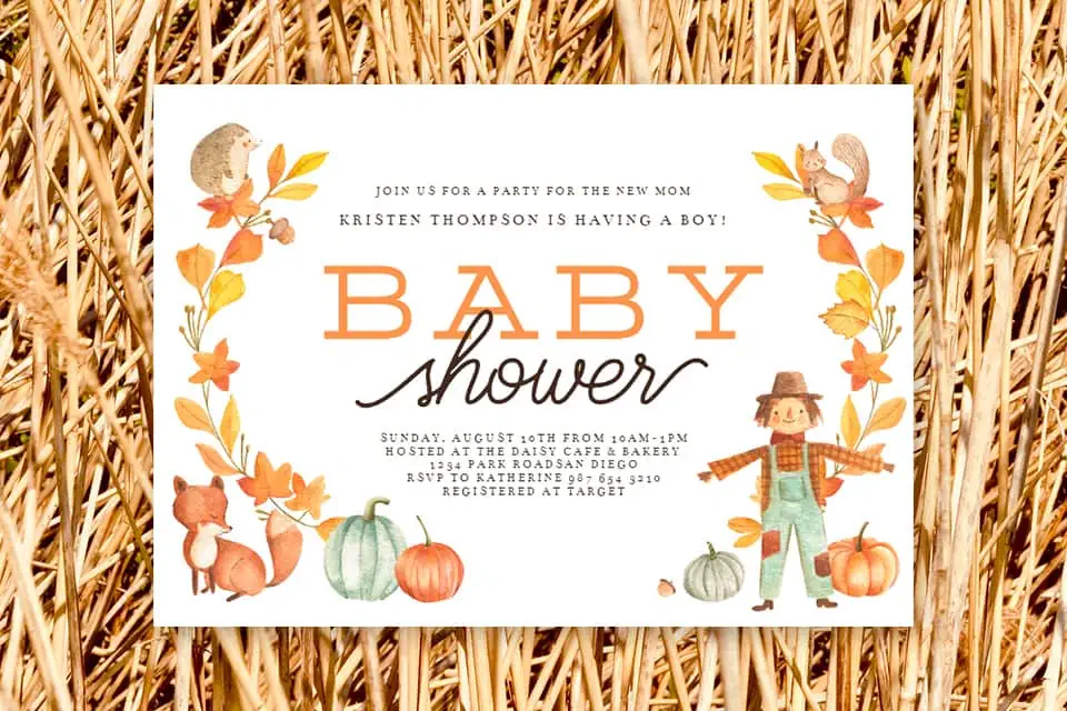 fall baby shower ideas