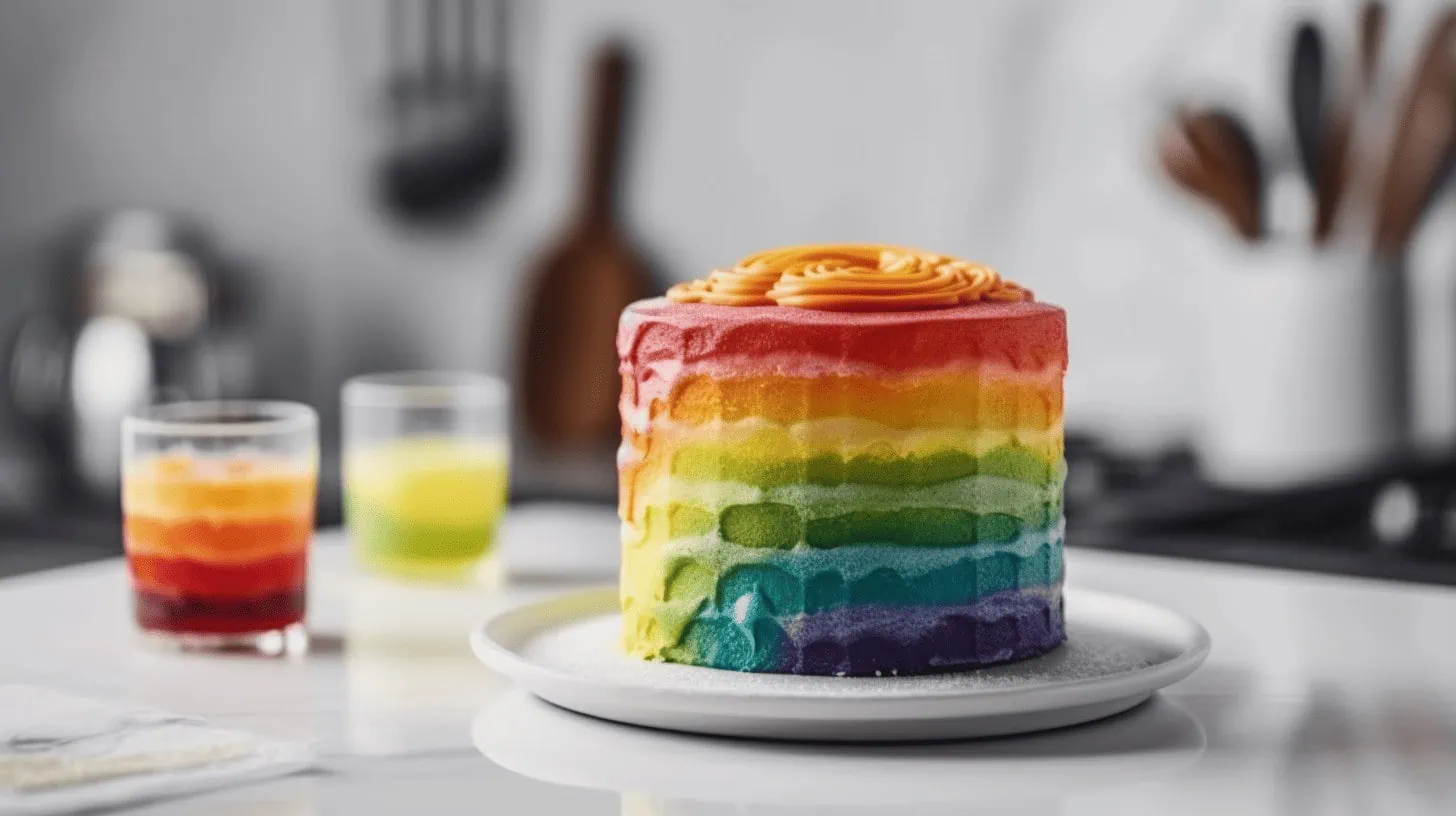 wbs theme rainbow cake