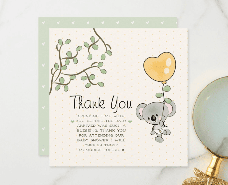 wbs baby shower thank you card