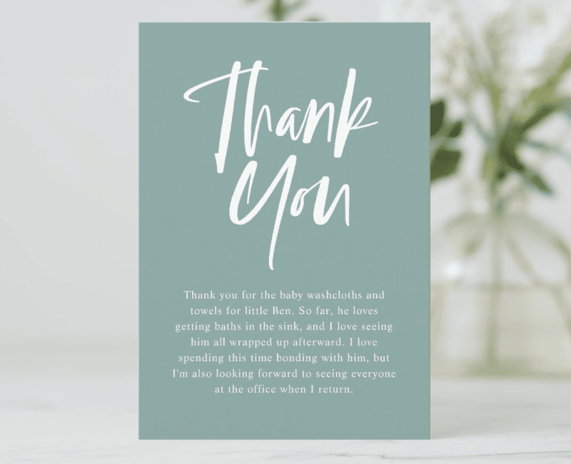 wbs baby shower thank you card