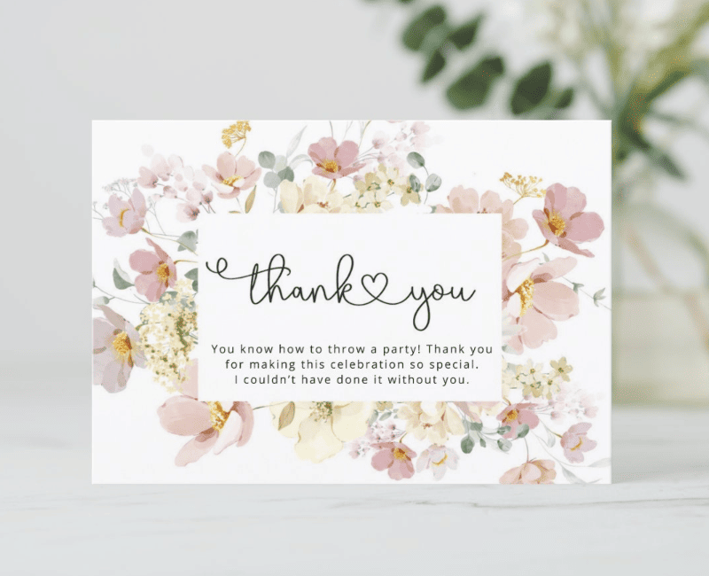 wbs baby shower thank you card