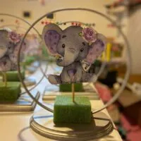 a picture of an elephant baby shower decorated by A Yissel Cuevas