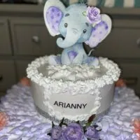 a picture of an elephant baby shower decorated by A Yissel Cuevas