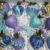 a picture of a mermaid baby shower organized by Shelby’s Strawberries in Missouri
