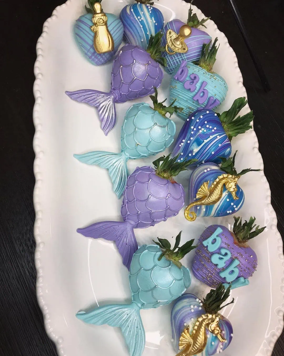 a picture of a mermaid baby shower organized by Shelby’s Strawberries in Missouri