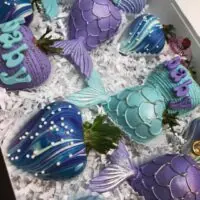 a picture of a mermaid baby shower organized by Shelby’s Strawberries in Missouri