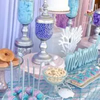 a picture of a mermaid baby shower organized by Sweet Tooth Candy in Phoenix Arizona