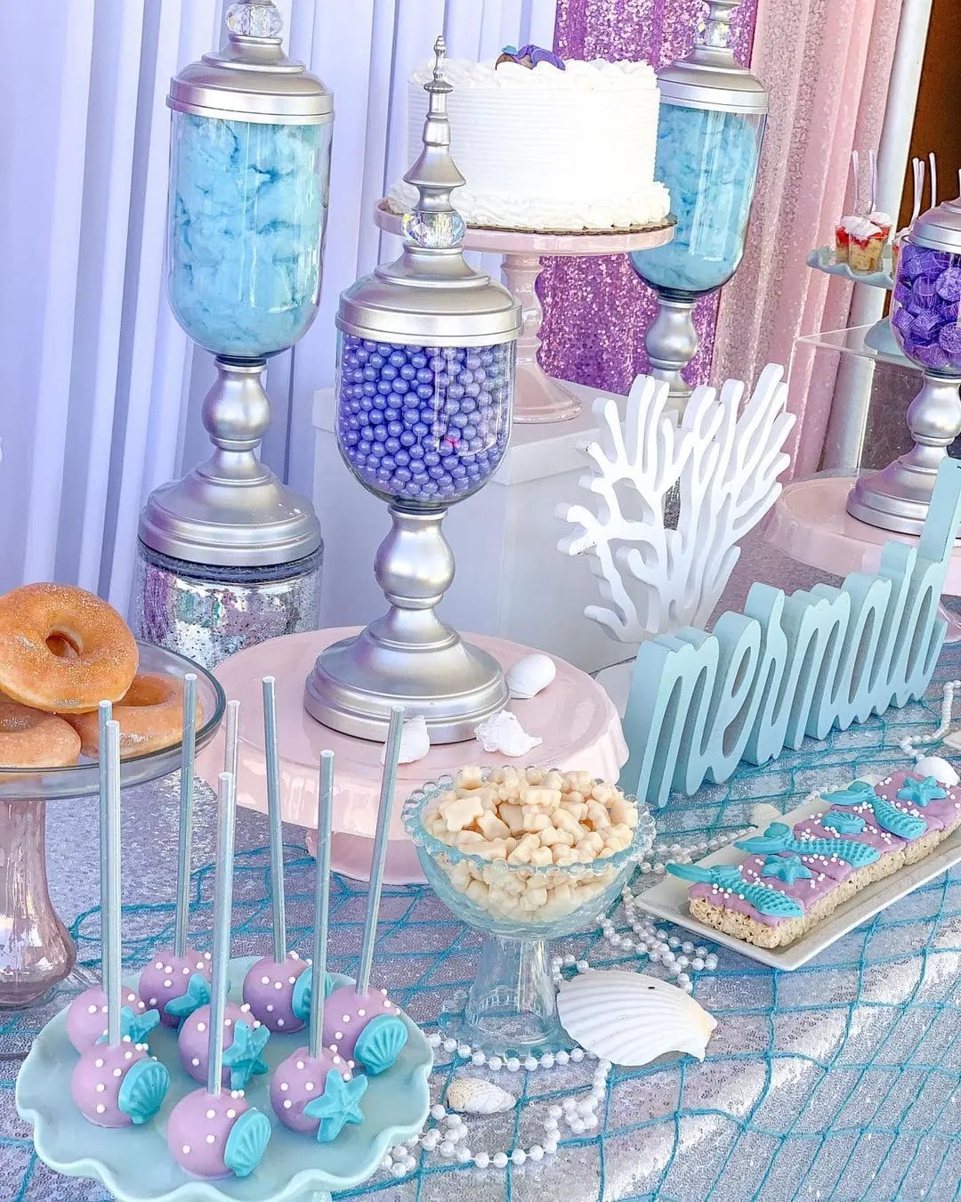 a picture of a mermaid baby shower organized by Sweet Tooth Candy in Phoenix Arizona