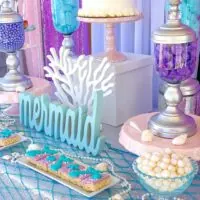 a picture of a mermaid baby shower organized by Sweet Tooth Candy in Phoenix Arizona