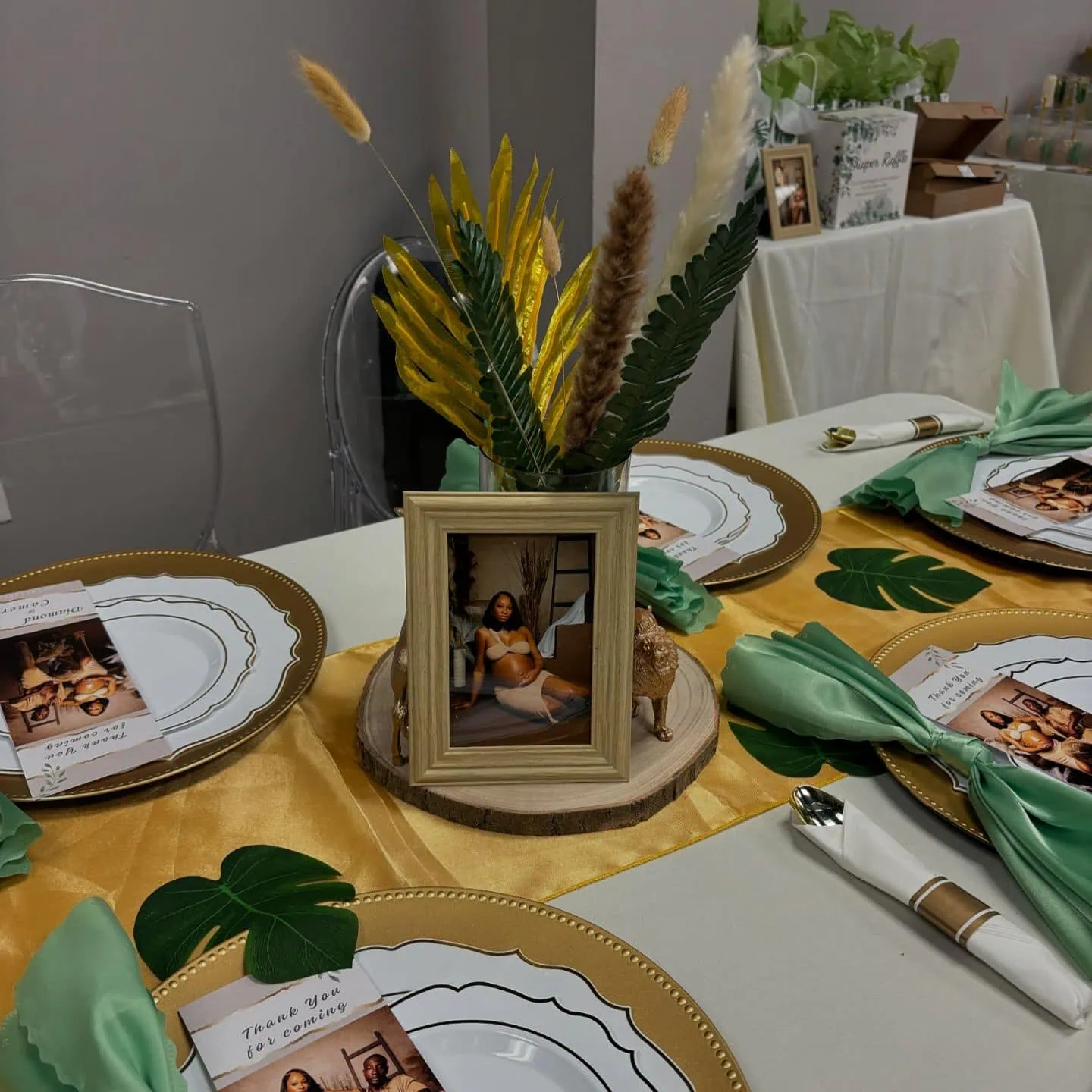 a picture of a safari baby shower organized by Iṣẹlẹ DFW Event Company in Joliet, Illinois