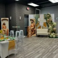 a picture of a safari baby shower organized by Iṣẹlẹ DFW Event Company in Joliet, Illinois