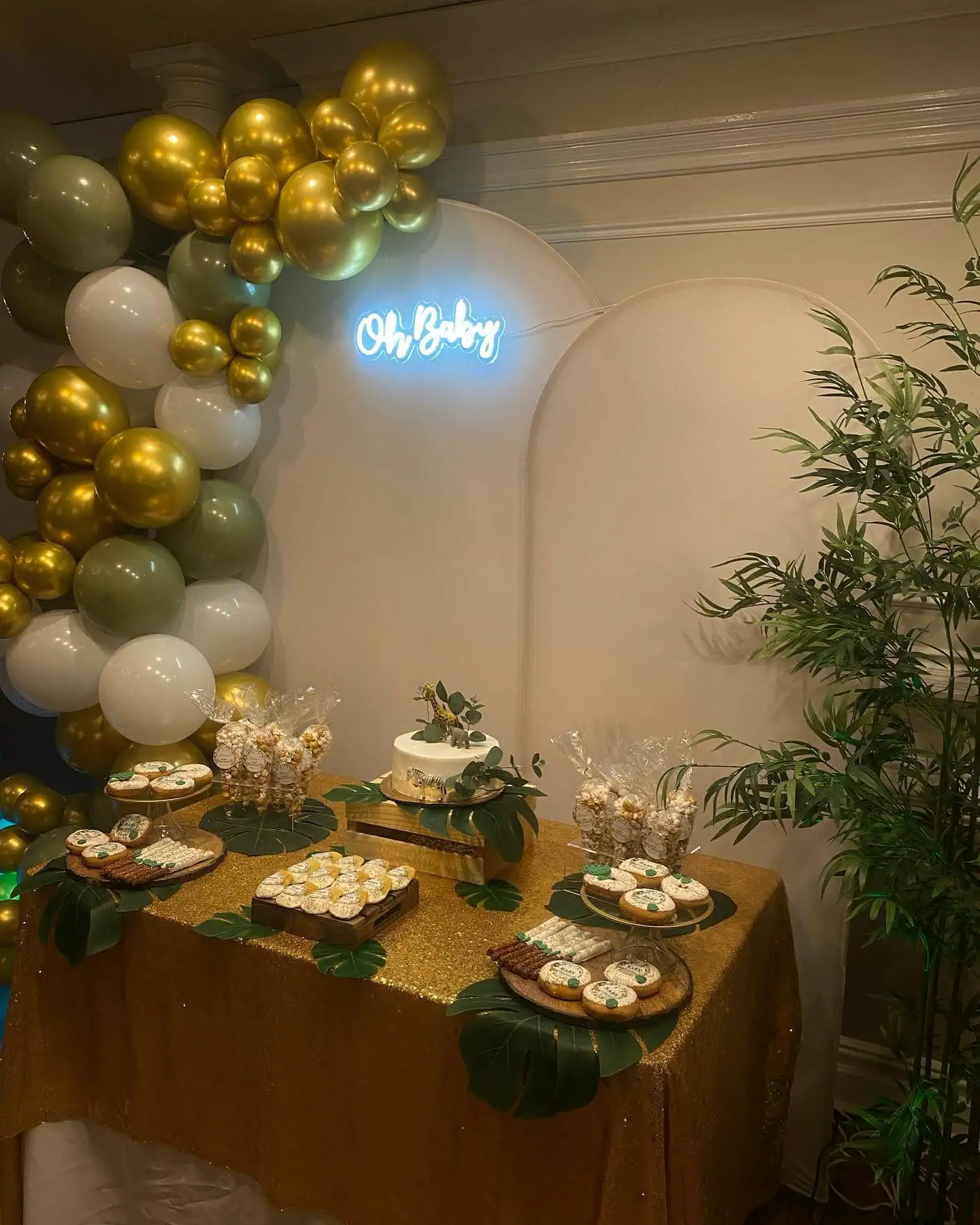 a picture of a safari baby shower organized by Shelly's Sweet Events in Queens