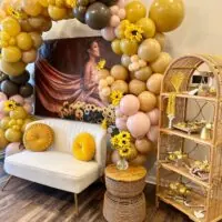 a picture of a sunflower baby shower organized by the inCrowd in Philadelphia