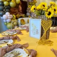 a picture of a sunflower baby shower organized by the inCrowd in Philadelphia