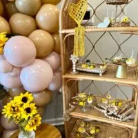 a picture of a sunflower baby shower organized by the inCrowd in Philadelphia