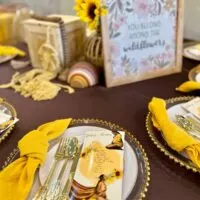 a picture of a sunflower baby shower organized by the inCrowd in Philadelphia