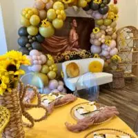 a picture of a sunflower baby shower organized by the inCrowd in Philadelphia