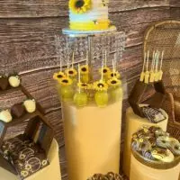a picture of a sunflower baby shower organized by Party Perfected Events