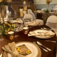 a picture of a sunflower baby shower organized by Party Perfected Events