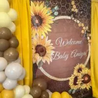 a picture of a sunflower baby shower organized by Party Perfected Events