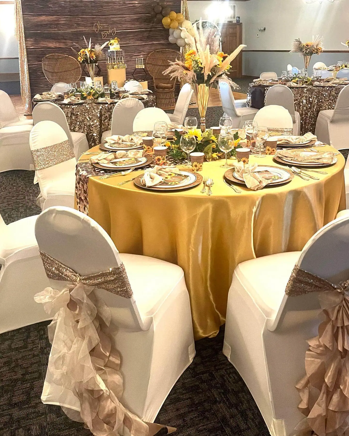 a picture of a sunflower baby shower organized by Party Perfected Events
