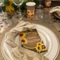 a picture of a sunflower baby shower organized by Party Perfected Events
