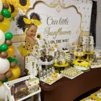 a picture of a sunflower baby shower organized by Tantastic Events