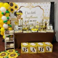 a picture of a sunflower baby shower organized by Tantastic Events