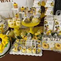 a picture of a sunflower baby shower organized by Tantastic Events